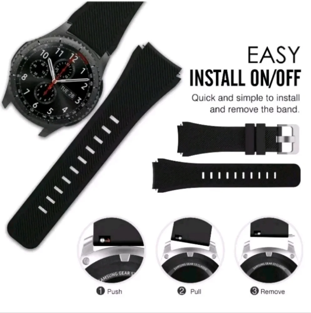 Samsung Black Silicone Watch Band